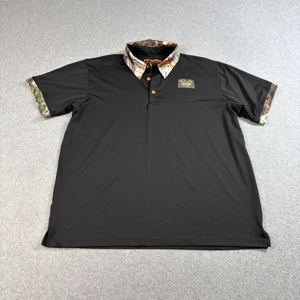 Pit Viper Shirt Men Large Black Camo Actual Bush Polo Performance Hunt Outdoor